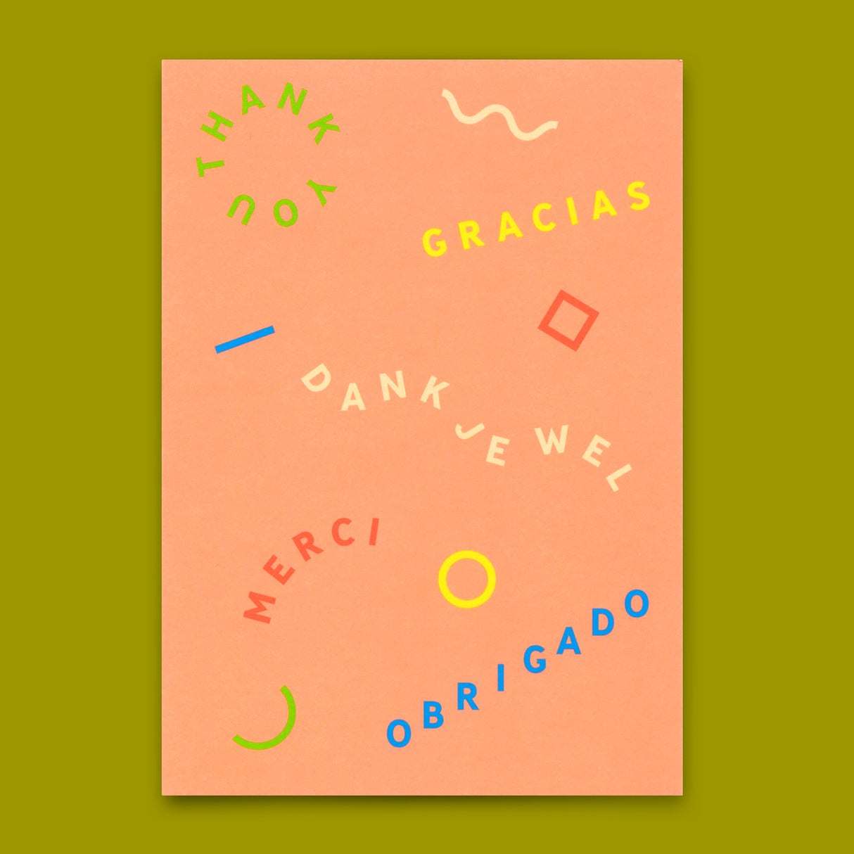 Deli Cards Postkarte "Gracias Merci Danke" | Ausgefallene Karte zum Dankesagen
