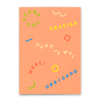 Deli Cards Postkarte "Gracias Merci Danke" | Ausgefallene Karte zum Dankesagen