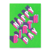Deli Cards Postkarte "Happy Birthday Lilac/Green" | Ausgefallene Karte zum Geburtstag