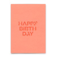Deli Cards Postkarte "Happy Birthday Neonrosa" | Schöne Karte zum Geburtstag