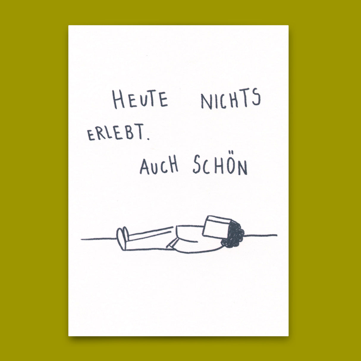 Deli Cards Postkarte "Heute nichts erlebt" | Lustige Karte mit Spruch