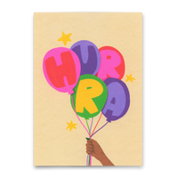 Deli Cards Postkarte "Hurra Luftballons" | Besondere Karte für jeden Anlass