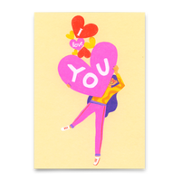 Deli Cards Postkarte "I love you Balloons" | Besondere Karte für Verliebte