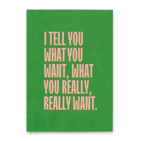 Deli Cards Postkarte "I tell you what you want..." | Besondere Karte mit Spruch