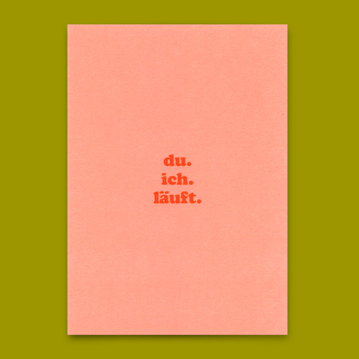 Deli Cards Postkarte "du.ich.läuft" | Coole Karte für Verliebte