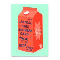 Deli Cards Postkarte "Lactose free birthday card" | Lustige Karte zum Geburtstag