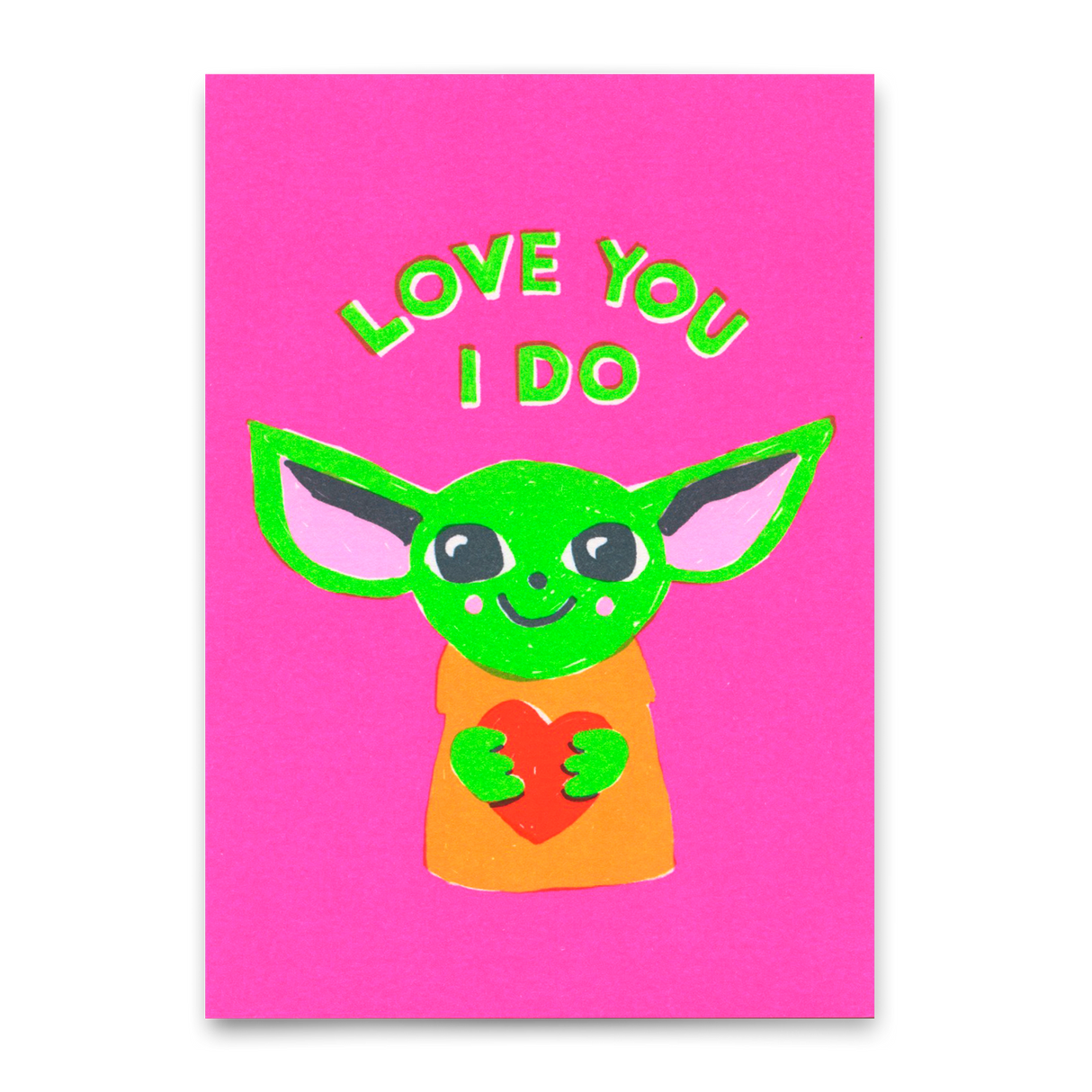 Deli Cards Postkarte "Love you I do" | Lustige Karte mit Spruch für Verliebte