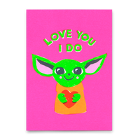 Deli Cards Postkarte "Love you I do" | Lustige Karte mit Spruch für Verliebte