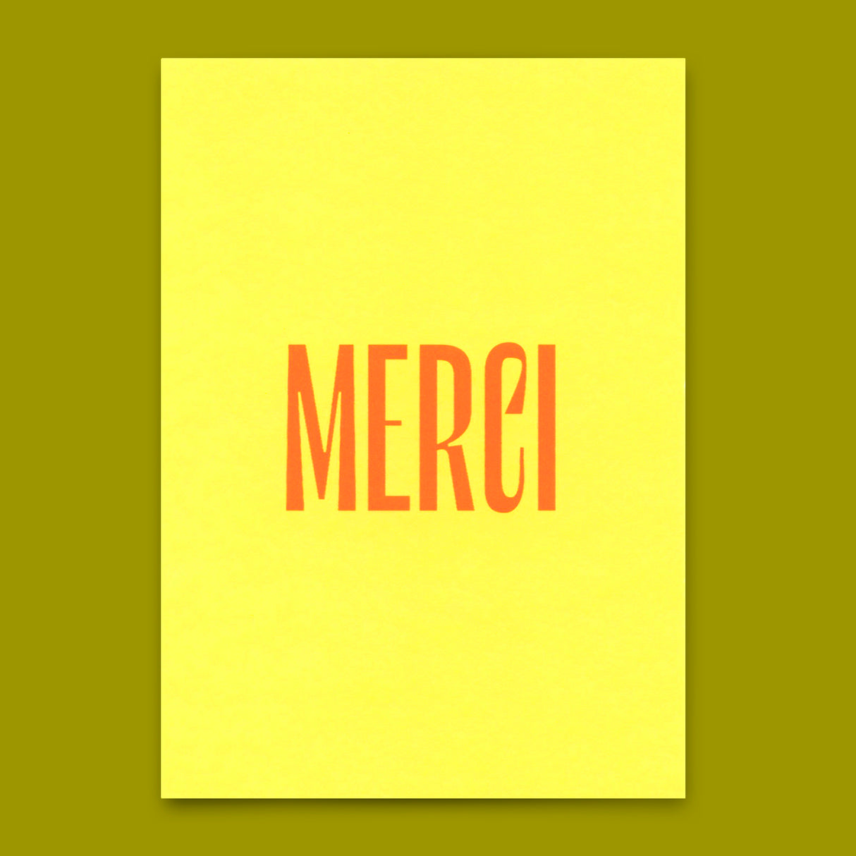 Deli Cards Postkarte "Merci Gelb " | Schöne Karte zum Dankesagen