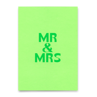 Deli Cards Postkarte "Mr & Mrs Grün" | Schöne Karte zur Hochzeit