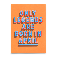 Deli Cards Postkarte "Legends April" | Coole Karte mit Spruch zum Geburtstag
