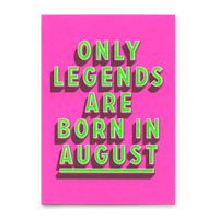 Deli Cards Postkarte "Legends August" | Coole Karte mit Spruch zum Geburtstag