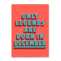 Deli Cards Postkarte "Legends December" | Coole Karte mit Spruch zum Geburtstag