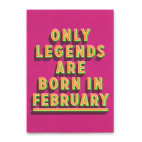 Deli Cards Postkarte "Legends February" | Coole Karte mit Spruch zum Geburtstag