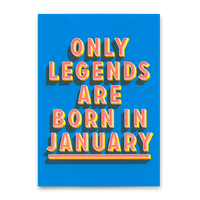Deli Cards Postkarte "Legends January" | Coole Karte mit Spruch zum Geburtstag