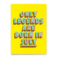 Deli Cards Postkarte "Legends July" | Coole Karte mit Spruch zum Geburtstag