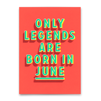 Deli Cards Postkarte "Legends June" | Coole Karte mit Spruch zum Geburtstag