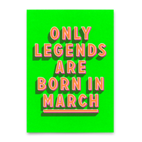 Deli Cards Postkarte "Legends March" | Coole Karte mit Spruch zum Geburtstag