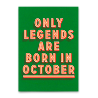 Deli Cards Postkarte "Legends October" | Coole Karte mit Spruch zum Geburtstag