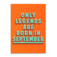 Deli Cards Postkarte "Legends September" | Coole Karte mit Spruch zum Geburtstag