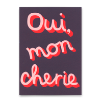 Deli Cards Postkarte "Oui, mon chérie" | Besondere Karte mit Spruch