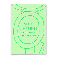 Deli Cards Postkarte "Shit happens (not only on the loo)" | Lustige Karte mit Spruch