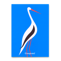 Deli Cards Postkarte "Storch baby Congrats" | Schöne Karte zur Geburt