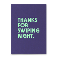 Deli Cards Postkarte "Swiping right" | Lustige Karte mit Spruch für Verliebte