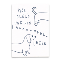 Deli Cards Postkarte "Langes Leben" | Besondere Karte mit Hunde-Motiv zum Geburtstag