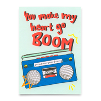 Deli Cards Postkarte "You make my heart Boom" | Besondere Karte für Verliebte