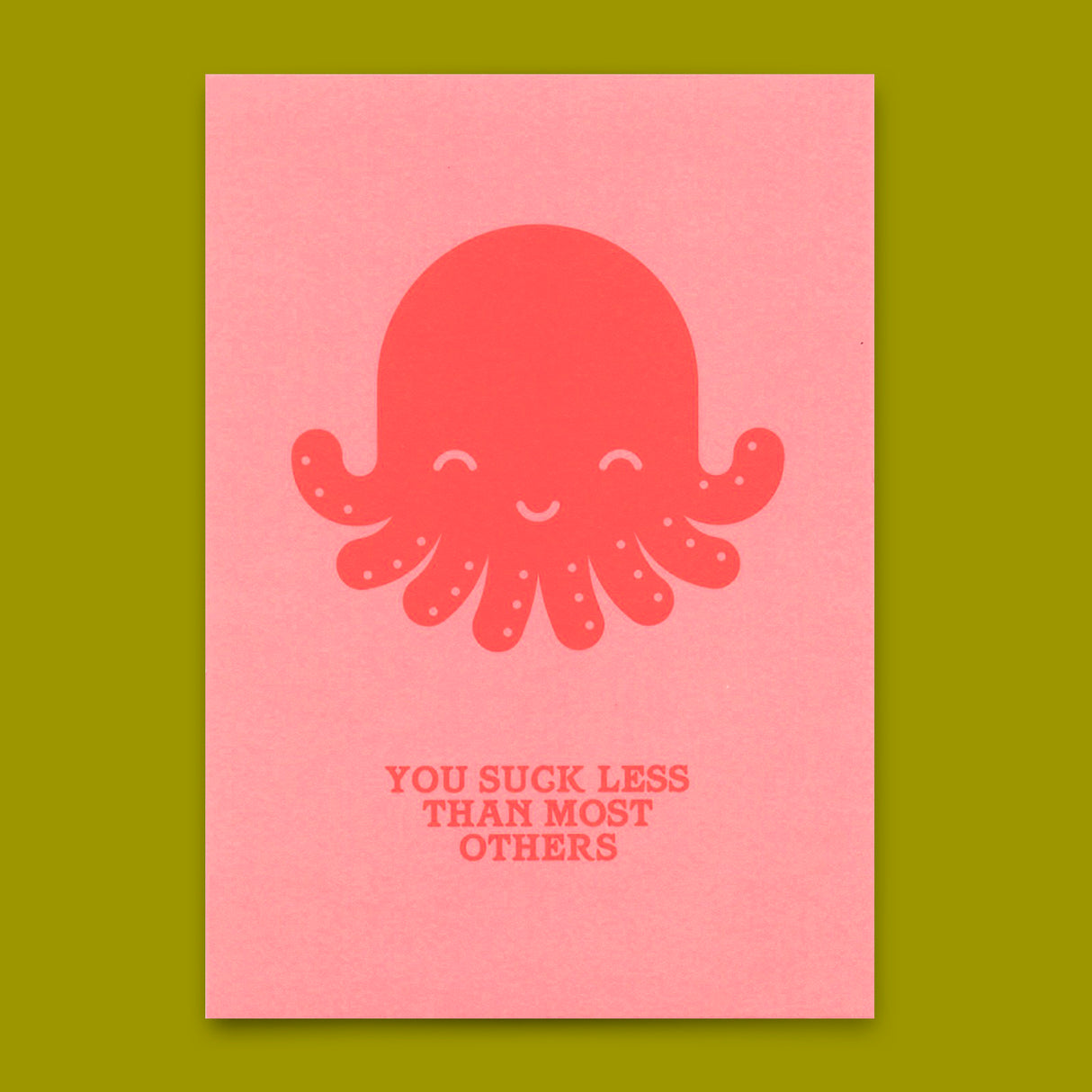 Deli Cards Postkarte "You suck less Octopus" | Lustige Karte mit Spruch