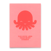 Deli Cards Postkarte "You suck less Octopus" | Lustige Karte mit Spruch