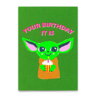 Deli Cards Postkarte "Your Birthday it is" | Lustige Karte mit Spruch zum Geburtstag
