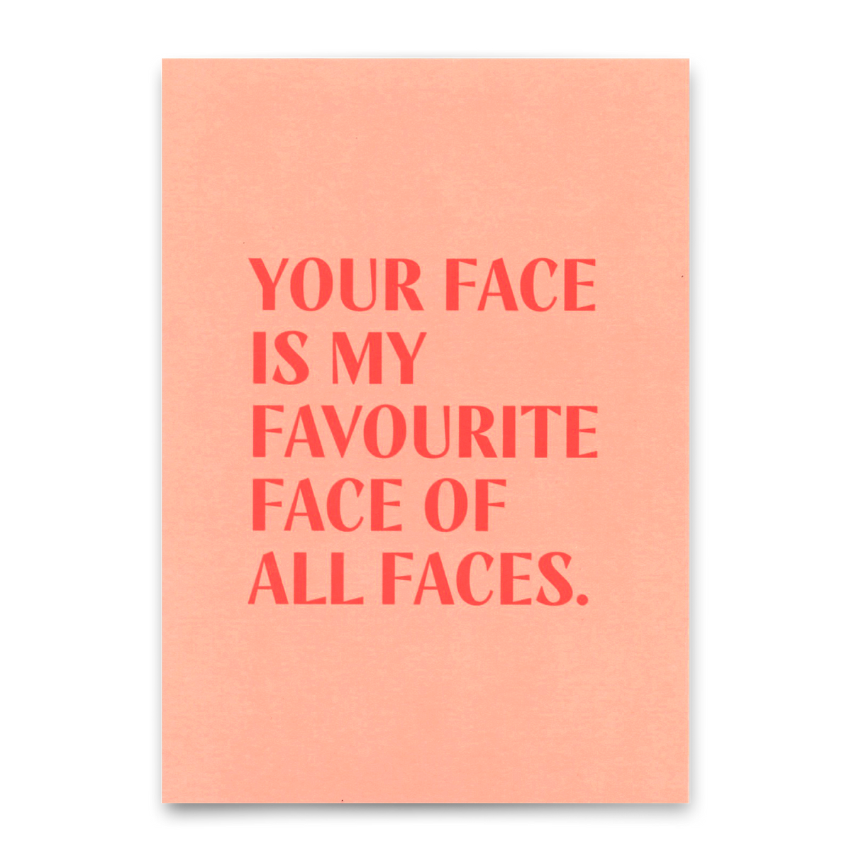 Deli Cards Postkarte "Favourite face" | Schöne Karte mit Spruch für Verliebte