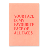 Deli Cards Postkarte "Favourite face" | Schöne Karte mit Spruch für Verliebte