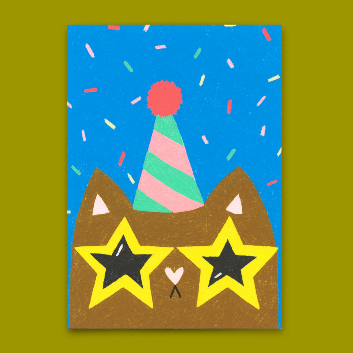 Deli Cards Postkarte "Funky cat" | Ausgefallene Karte mit Katzen-Motiv zum Geburtstag