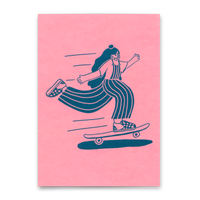 Deli Cards Postkarte "Skate girl" | Coole Karte für jeden Anlass