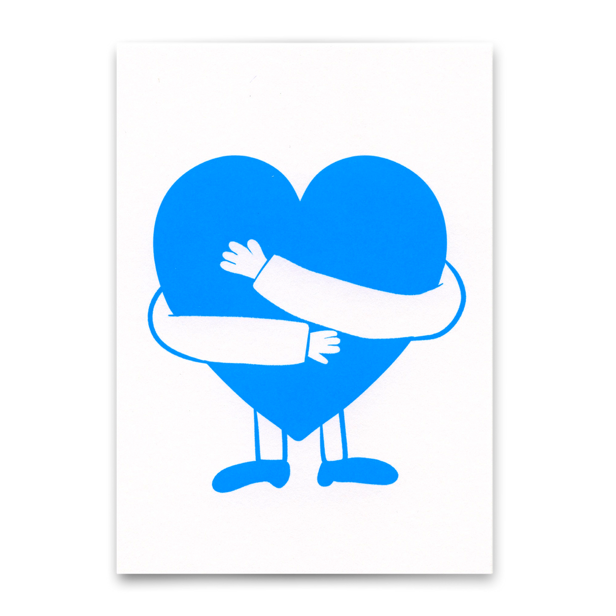 Deli Cards Postkarte "Blue hugged heart" | Schöne Karte für jeden Anlass