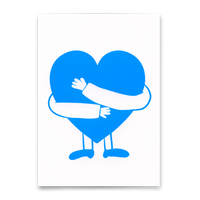 Deli Cards Postkarte "Blue hugged heart" | Schöne Karte für jeden Anlass