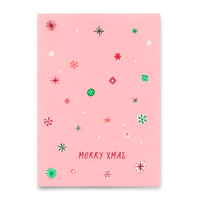 Deli Cards Postkarte "Xmas Schneeflocken Rosa" | Besondere Karte zu Weihnachten