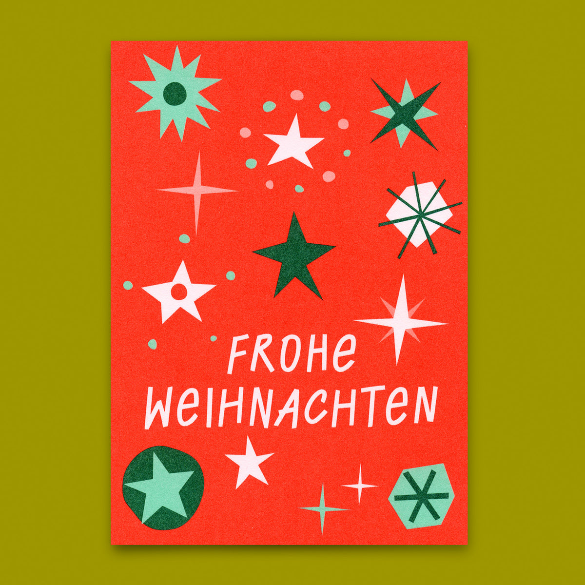 Postcard "Xmas Snowflakes Pink" | Special Card for Christmas