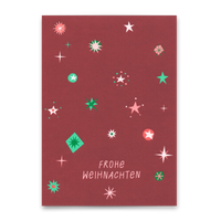 Deli Cards Postkarte "Xmas Schneeflocken Weinrot" | Besondere Karte zu Weihnachten