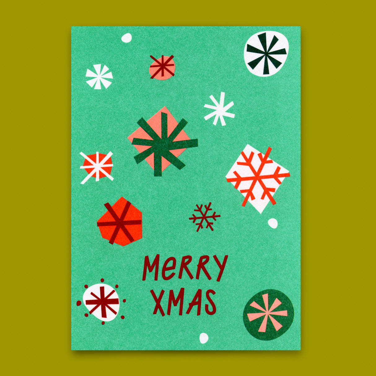Postcard "Xmas Snowflakes Wine Red" | Special Card for Christmas