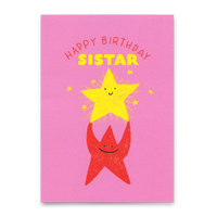 Deli Cards Postkarte "Happy Birthday, sistar" | Schöne Karte zum Geburtstag