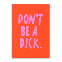 Deli Cards Postkarte "Don`t be a dick" | Lustige Karte mit Spruch