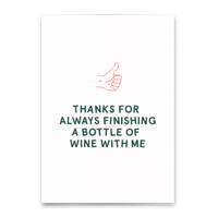 Deli Cards Postkarte "Finishing a bottle of wine" | Lustige Karte für jeden Anlass