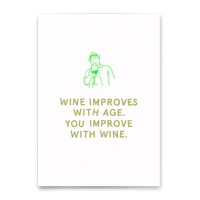 Deli Cards Postkarte "Wine improves with age" | Lustige Karte zum Geburtstag