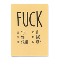 Deli Cards Postkarte "Fuck you/me/yeah" | Lustige Karte für jeden Anlass