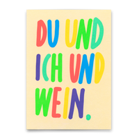 Deli Cards Postkarte "Du und ich und Wein" | Schöne Karte für Freunde
