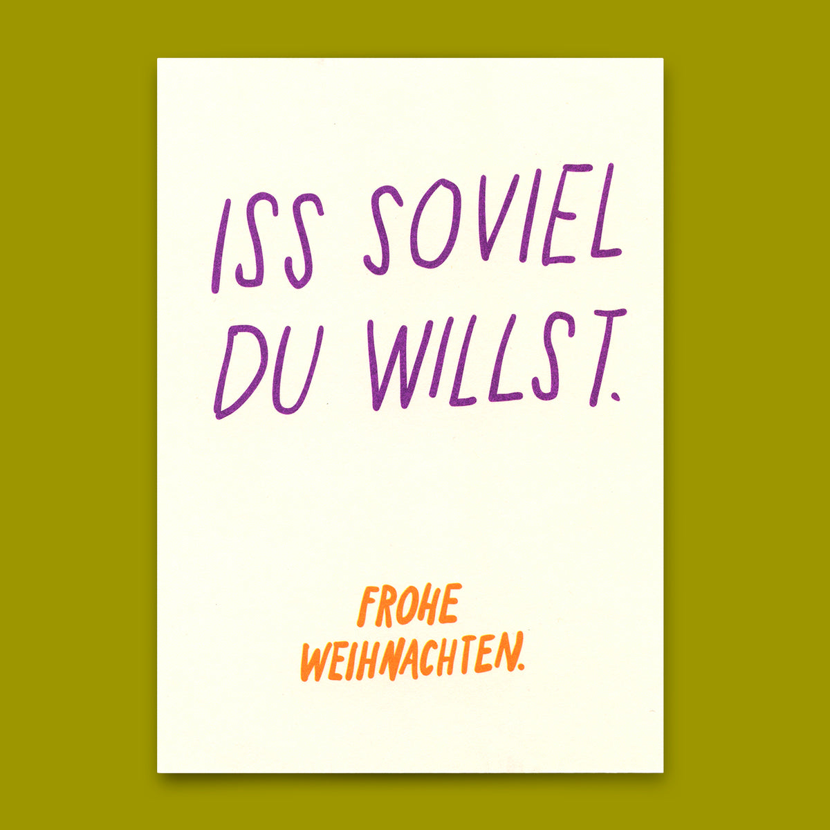 Deli Cards Postkarte "Iss soviel du willst" | Coole Karte zu Weihnachten mit Spruch